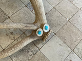 Antler and Turquoise Cab Earrings