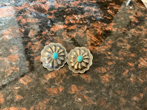 Silver Concho with Turquoise