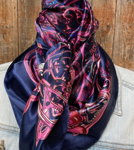 Blue and Pink Polyester Wild Rag