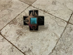 Southwest Antique Silver and Turquoise Concho Slide