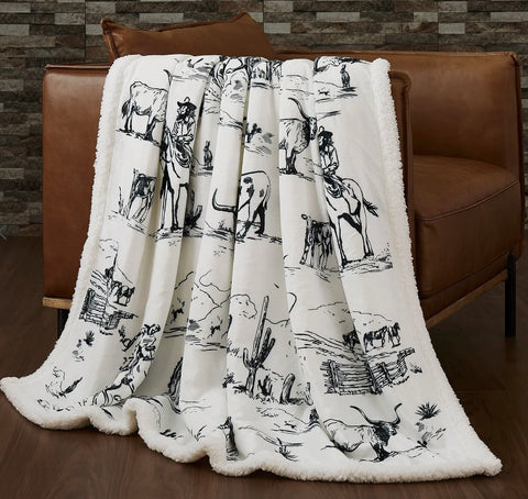 Ranch Life Western Sherpa Throw