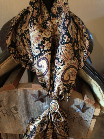 Gold/Black Paisley Wild Rag