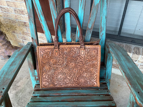 Tanya Tooled Leather Tote
