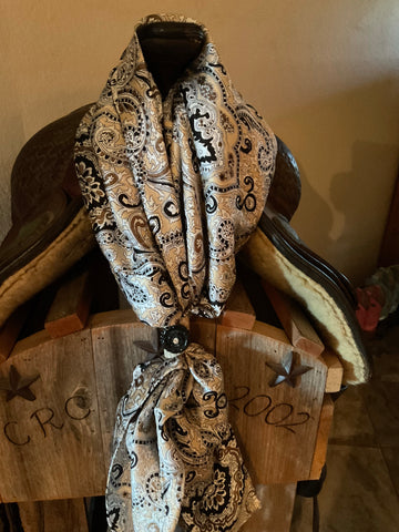 Tan And Black Paisley Wild Rag